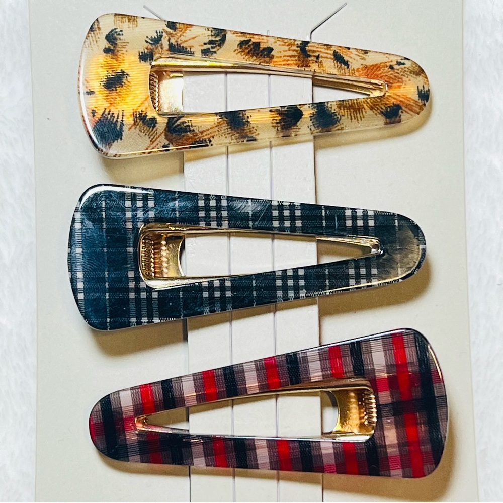 BP. 3pcs Acrylic Resin Barrette Hair Clip - New